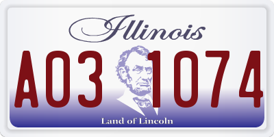 IL license plate A031074