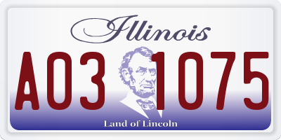 IL license plate A031075