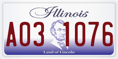 IL license plate A031076