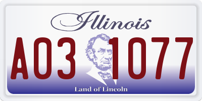 IL license plate A031077