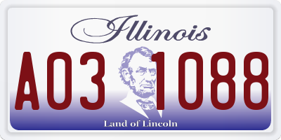 IL license plate A031088