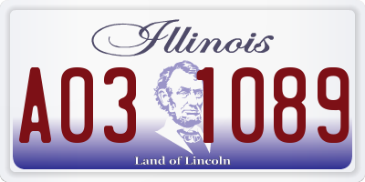 IL license plate A031089