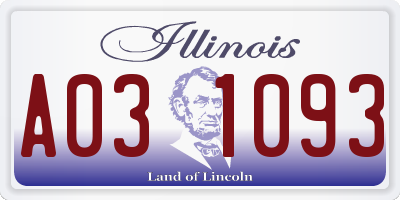 IL license plate A031093