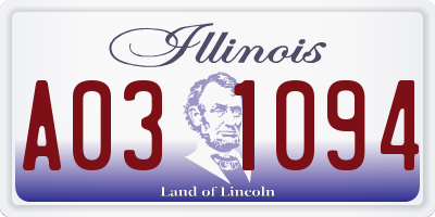 IL license plate A031094