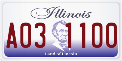 IL license plate A031100