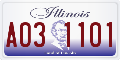IL license plate A031101