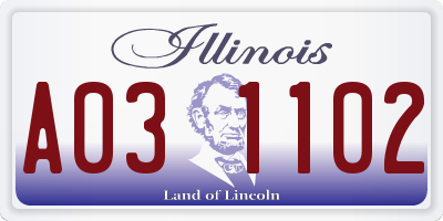 IL license plate A031102