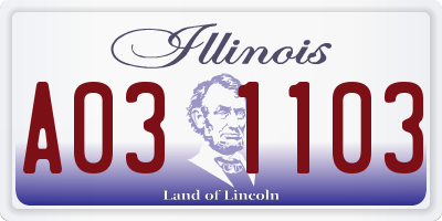 IL license plate A031103