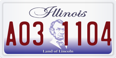IL license plate A031104