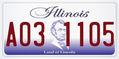 IL license plate A031105