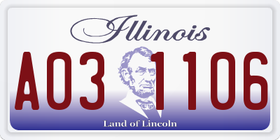 IL license plate A031106