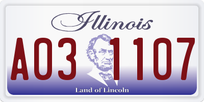 IL license plate A031107