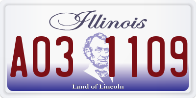 IL license plate A031109