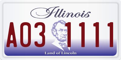 IL license plate A031111