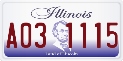 IL license plate A031115