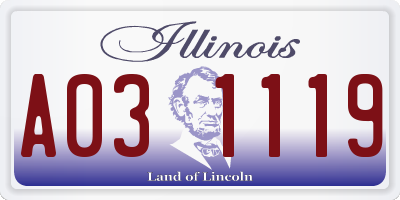 IL license plate A031119