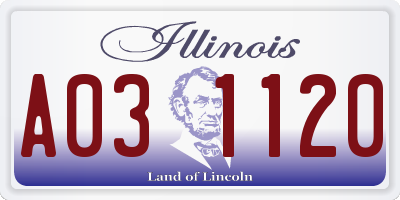 IL license plate A031120