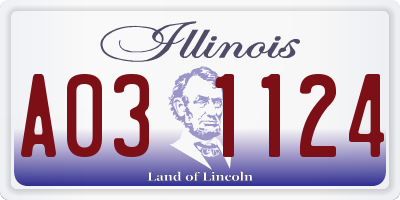 IL license plate A031124