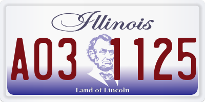 IL license plate A031125
