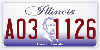 IL license plate A031126