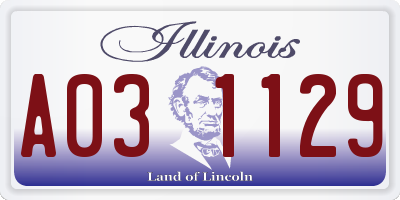 IL license plate A031129