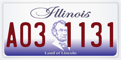 IL license plate A031131
