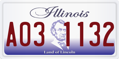 IL license plate A031132