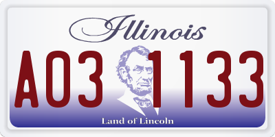 IL license plate A031133