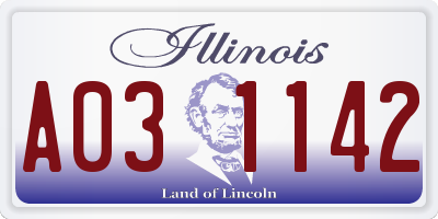 IL license plate A031142