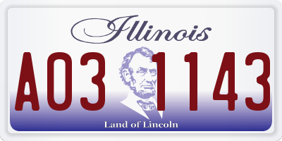 IL license plate A031143