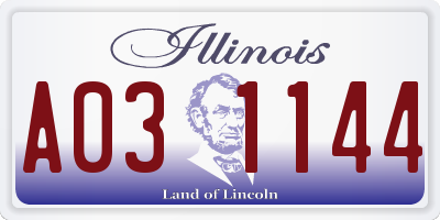 IL license plate A031144