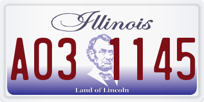 IL license plate A031145