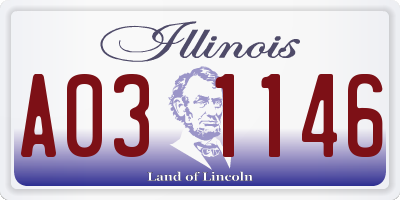 IL license plate A031146