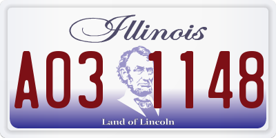 IL license plate A031148