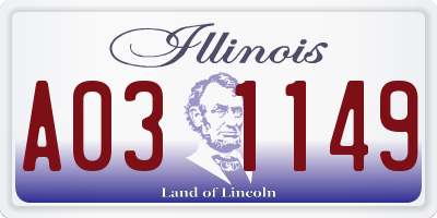 IL license plate A031149