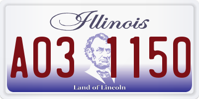IL license plate A031150