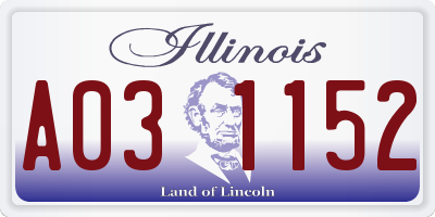 IL license plate A031152