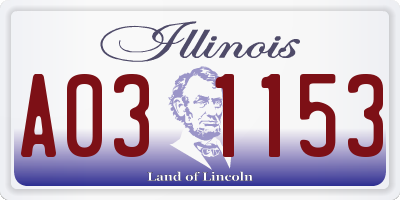 IL license plate A031153