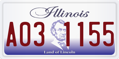 IL license plate A031155