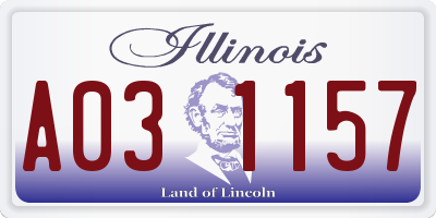 IL license plate A031157