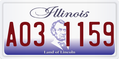 IL license plate A031159