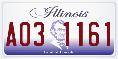 IL license plate A031161