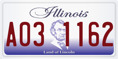 IL license plate A031162