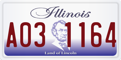 IL license plate A031164