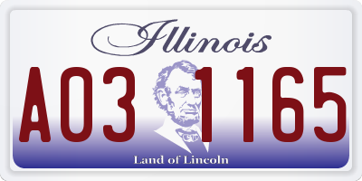 IL license plate A031165