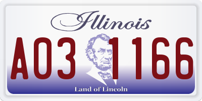 IL license plate A031166