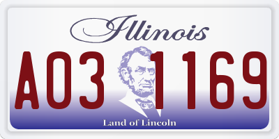 IL license plate A031169