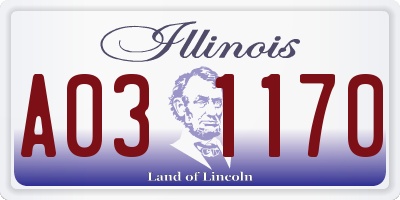 IL license plate A031170