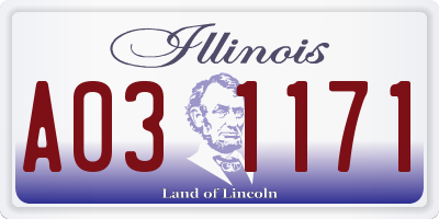 IL license plate A031171
