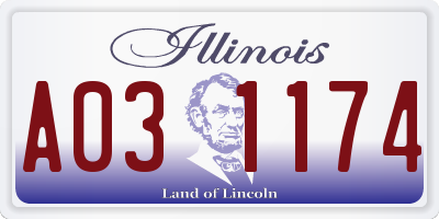 IL license plate A031174